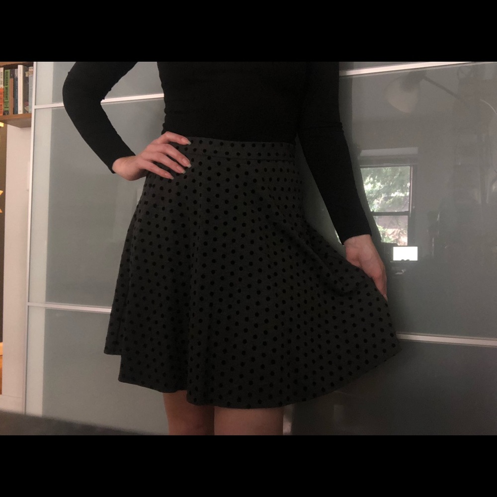Premise Studio Skirt with Velvet Polka Dots!